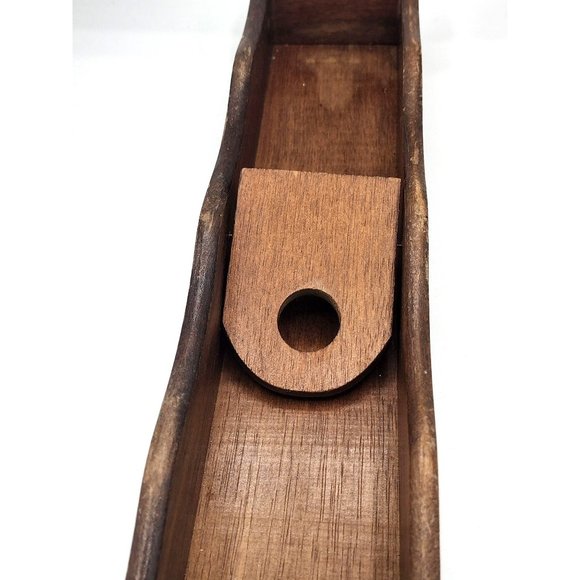 Wooden Cracker Server Wood Caddy 13 Inch Vintage Taiwan Vintage Tray For Serving - Picture 6 of 11